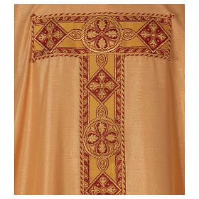 Latin Chasuble in wool and polyester with gallon directly applied on the front Gamma
