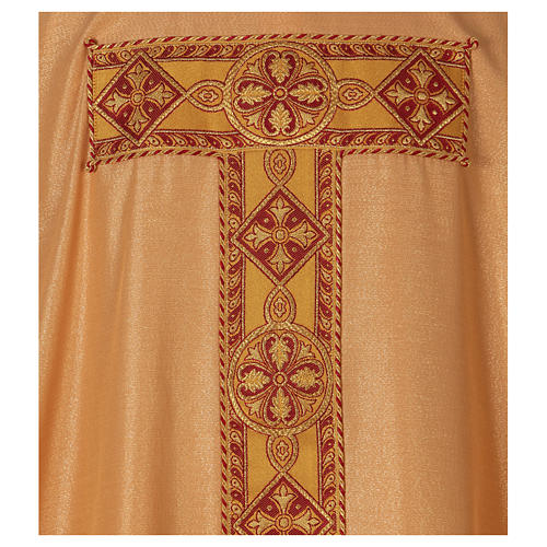 Latin Chasuble in wool and polyester with gallon directly applied on the front Gamma 2