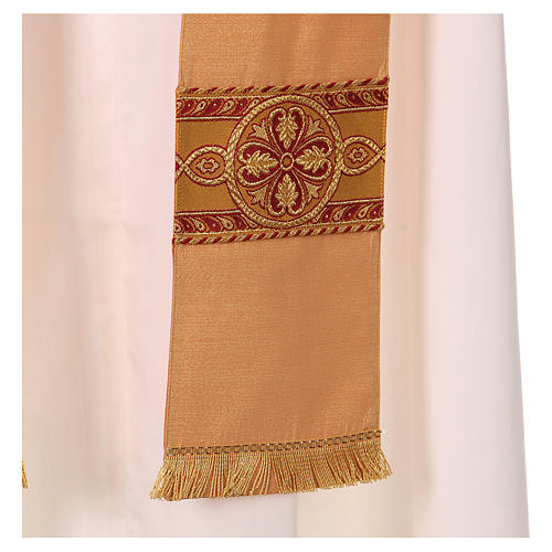 Latin Chasuble in wool and polyester with gallon directly applied on the front Gamma 5