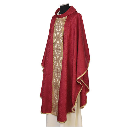 Casulla de tejido precioso adamascado 100% acetato estolón brocado aplicado Gamma 5