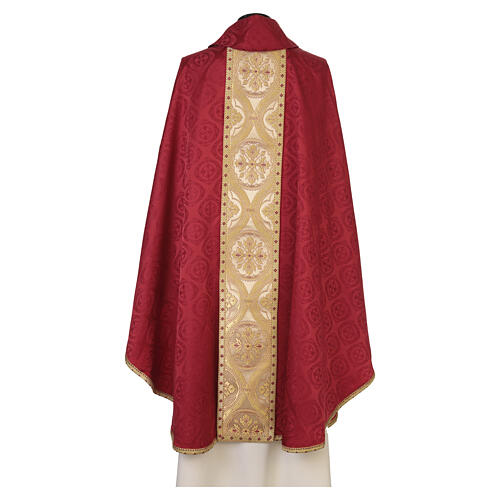 Casulla de tejido precioso adamascado 100% acetato estolón brocado aplicado Gamma 8
