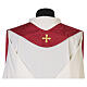 Chasuble en précieux tissu damassé 100% acétate bande centrale brocart Gamma s10