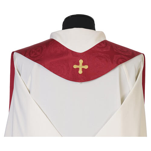 Monastic Chasuble in damask fabric with brocade gallon Gamma 10