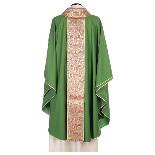 Chasuble in pure wool with lampas gallon and neckline Gamma 10