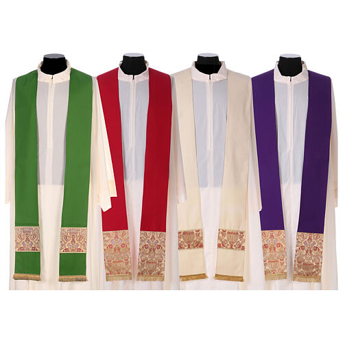 Chasuble in pure wool with lampas gallon and neckline Gamma 11