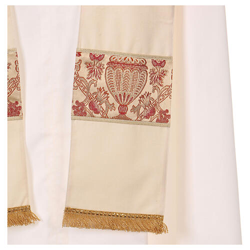 Catholic Priest Chasuble in pure wool with lampas gallon and neckline Gamma 12
