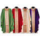 Catholic Priest Chasuble in pure wool with lampas gallon and neckline Gamma s1