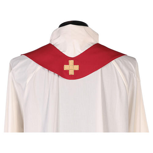 Chasuble in polyester with machine-embroidered cross and wheat Gamma 12