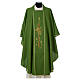 Chasuble in polyester with machine-embroidered cross and wheat Gamma s3