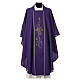 Chasuble in polyester with machine-embroidered cross and wheat Gamma s8