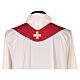 Chasuble in polyester with machine-embroidered cross and wheat Gamma s12
