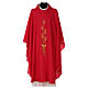 Chasuble in polyester with machine-embroidered wheat on the front Gamma s1