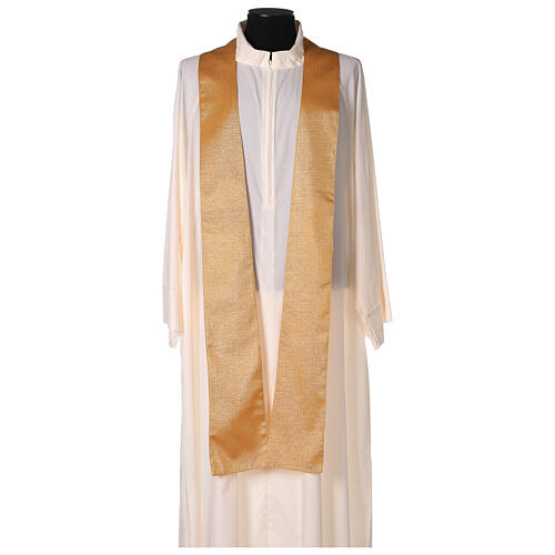 Chasuble in polyester with machine-embroidered cross on the front, gold Gamma 5