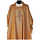 Chasuble in polyester with machine-embroidered cross on the front, gold Gamma s2
