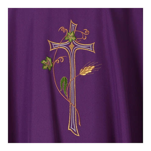 Chasuble in polyester with machine-embroidered cross Gamma 15