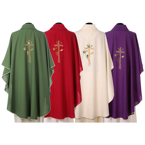 Chasuble in polyester with machine-embroidered cross Gamma 16