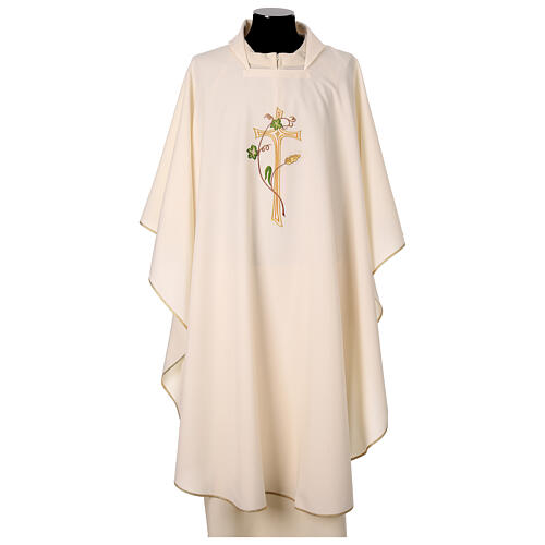 Chasuble polyester croix brodée à la machine Gamma 12