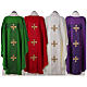 Chasuble and stole with cross and stones 100% polyester s2