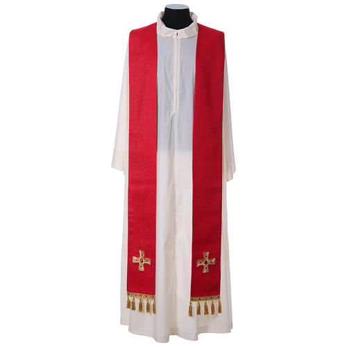 Chasuble with embroidered crosses and stones,100% polyester 9