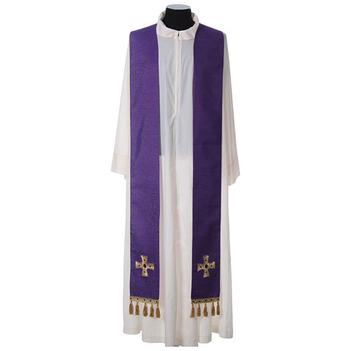 Chasuble with embroidered crosses and stones,100% polyester 11