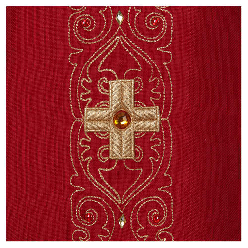 Chasuble and stole with embroidery, Italian neckline 4