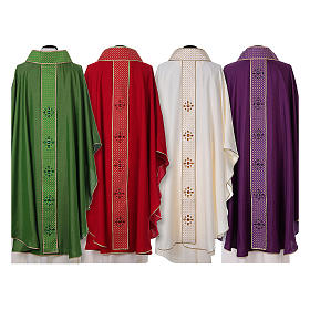 Chasuble with Italian neckline and stones decorations