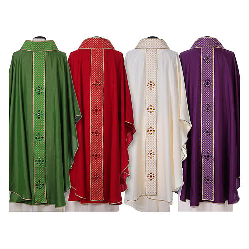 Chasuble with Italian neckline and stones decorations 2