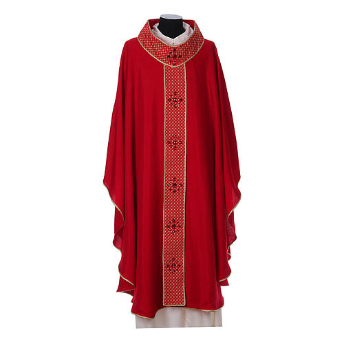 Chasuble with Italian neckline and stones decorations 4