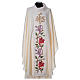 Chasuble and stole with IHS and flower embroidery s1