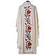Chasuble and stole with IHS and flower embroidery s3
