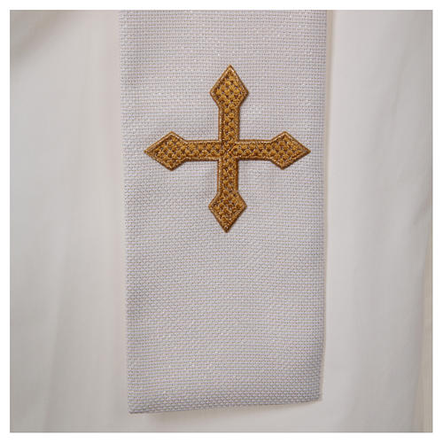 Chasuble with IHS and flower embroidery 5