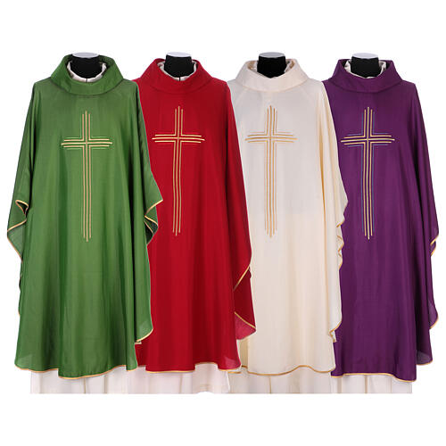 Liturgical chasuble with cross, polyester 1