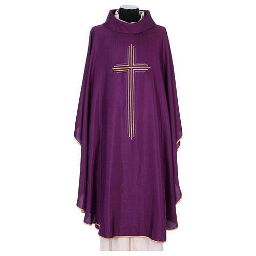 Chasuble pour rites liturgiques polyester croix 6