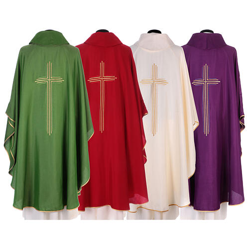 Chasuble pour rites liturgiques polyester croix 7