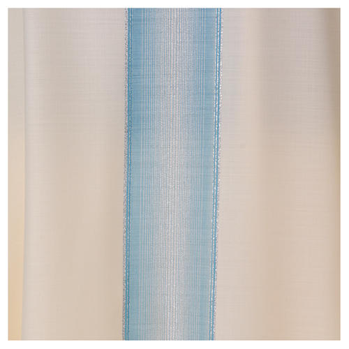 STOCK Kasel Wolle elfenbeinfarbig hellblaue Dekoration Gamma 2