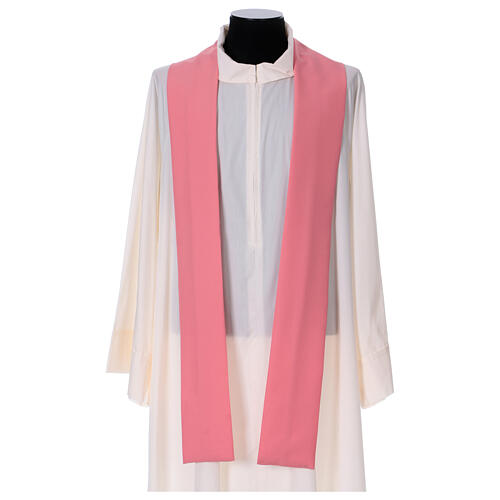 Pink chasuble, 100% polyester, Chi-Rho, spikes and grape branch 6