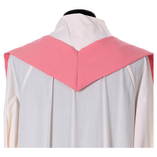 Pink chasuble, 100% polyester, Chi-Rho, spikes and grape branch 7