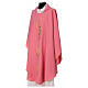 Pink chasuble, 100% polyester, Chi-Rho, spikes and grape branch s3