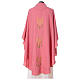 Pink chasuble, 100% polyester, Chi-Rho, spikes and grape branch s5