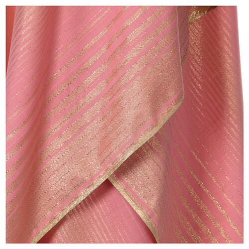 Pink striped chasuble of wool and lurex Gamma 2