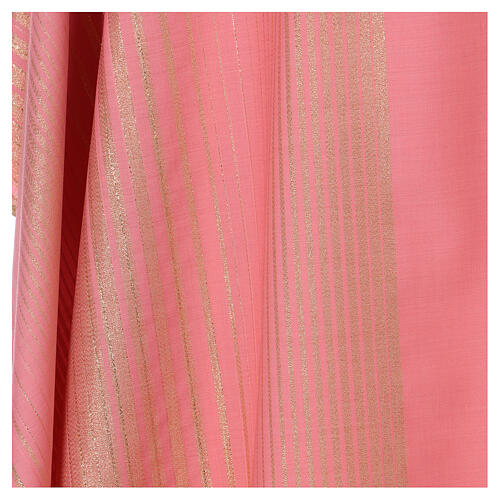Pink striped chasuble of wool and lurex Gamma 4