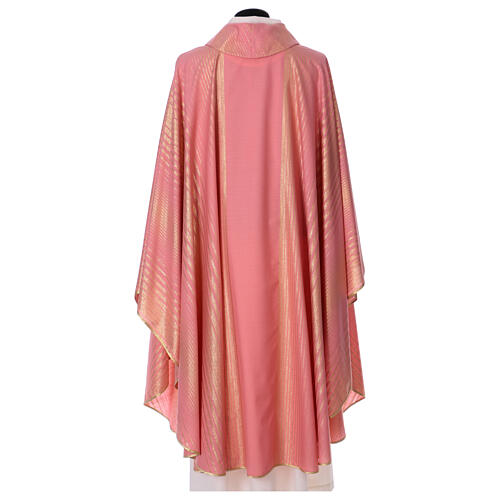 Pink striped chasuble of wool and lurex Gamma 5