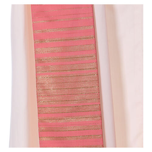 Pink striped chasuble of wool and lurex Gamma 7