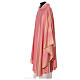 Pink striped chasuble of wool and lurex Gamma s3