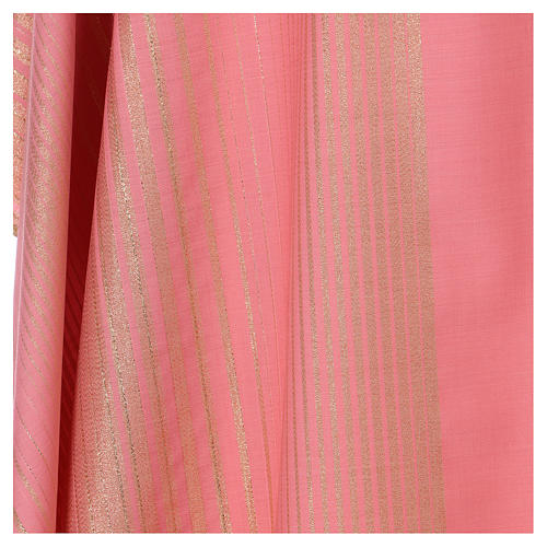 Casulla rosa rayada de lana lurex 4