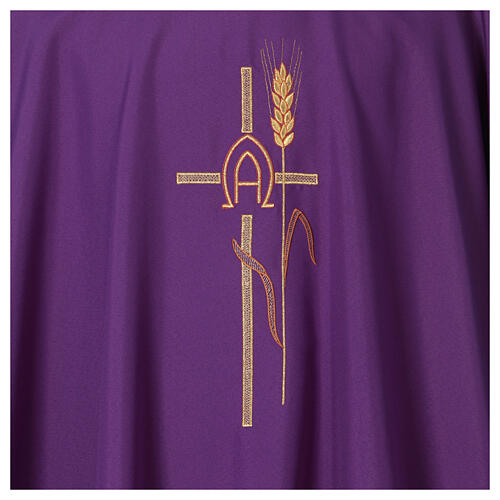 Kasel Kreuz und Weizenähre 100% Polyester Gamma 10