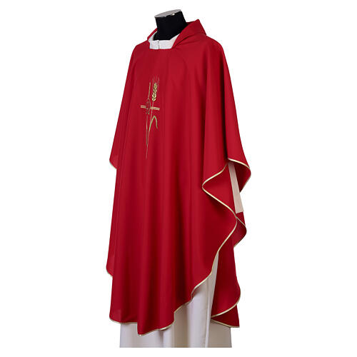 Kasel Kreuz und Weizenähre 100% Polyester Gamma 12