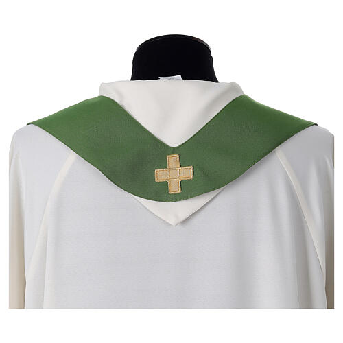Chasuble with cross, Alfa and Omega with spikes, 100% polyester Gamma 11
