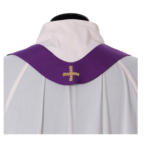 Chasuble with cross, Alfa and Omega with spikes, 100% polyester Gamma 12