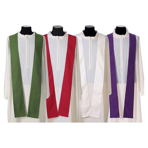 Chasuble 100% polyester croix alpha oméga avec épi de blé Gamma 16